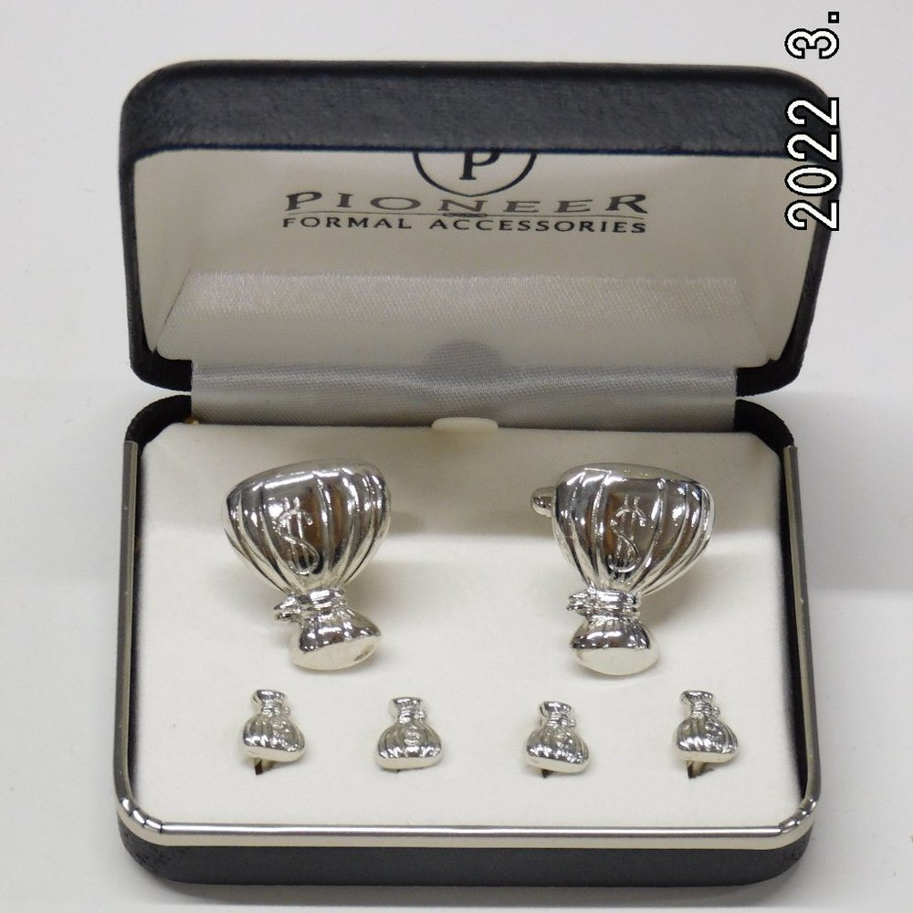 Pioneer Formal Accessories Silver Cuff Links for Men